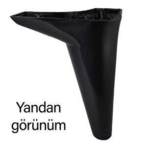 4 Adet Zelve 15 Cm Siyah Lüx Mobilya Kanepe Sehpa Ünite Koltuk Ayağı Baza Ayak