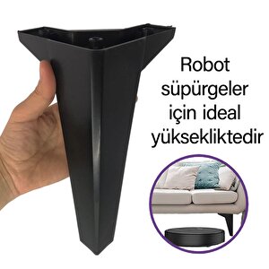 4 Adet Serdivan 20 Cm Siyah Lüx Mobilya Kanepe Sehpa Ünite Koltuk Ayağı Baza Ayak