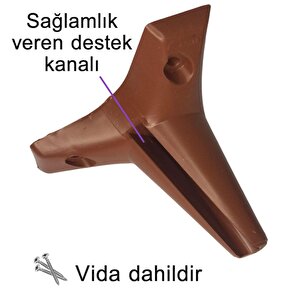 8 Adet Zelve 12 Cm Kahverengi Lüx Mobilya Kanepe Sehpa Ünite Koltuk Ayağı Baza Ayak