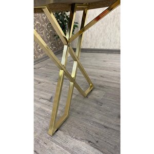 Mutfak Masası Takımı, Salon Takımı 6 Kişilik Mutfak Masası Takımı, Siyah Mermer Galaksi Gold