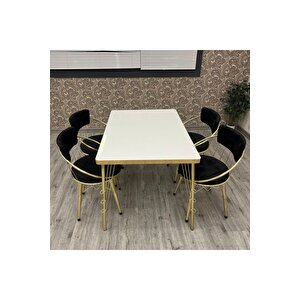 Mutfak Masası Takımı, Salon Takımı 6 Kişilik Mutfak Masası Takımı, Beyaz Filkete Uzay Sandalye