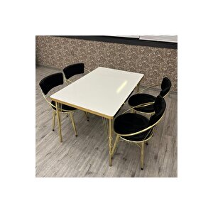 Mutfak Masası Takımı, Salon Takımı 6 Kişilik Mutfak Masası Takımı, Beyaz Filkete Uzay Sandalye