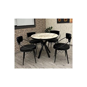 Mutfak Masası Takımı Salon Masa Takımı 4 Kişilik Mutfak Masa Takımı Uzay Çizgili Takım