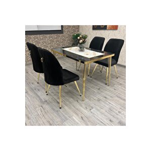 Mutfak Masası Takımı, Masa Takımı 4 Kişilik Mutfak Masası Takımı Mars Gold Salon Masa Takımı