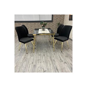 Mutfak Masası Takımı, Masa Takımı 4 Kişilik Mutfak Masası Takımı Mars Gold Salon Masa Takımı