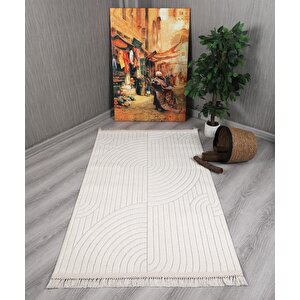 Dekoratif Bergama Serisi Salon Oturma Odası Mutfak Kesme Yolluk Makine Halısı 9801a 80x300 cm