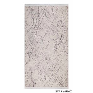 Modern Dekoratif Star Seri Krem Gri Dokuma Halı 160x230 cm