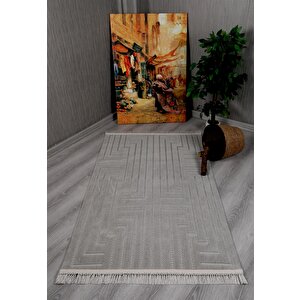 Dekoratif Bergama Serisi Salon Oturma Odası Mutfak Kesme Yolluk Makine Halısı 9800b 100x200 cm