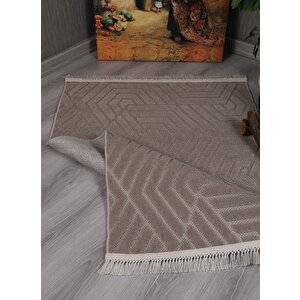 Dekoratif Bergama Serisi Salon Oturma Odası Mutfak Kesme Yolluk Makine Halısı 9802a