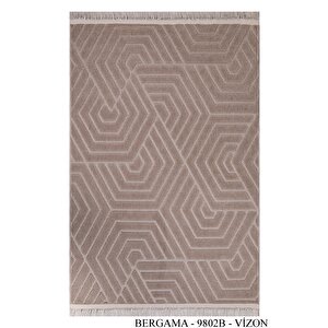 Dekoratif Bergama Serisi Salon Oturma Odası Mutfak Kesme Yolluk Makine Halısı 9802a 160x230 cm