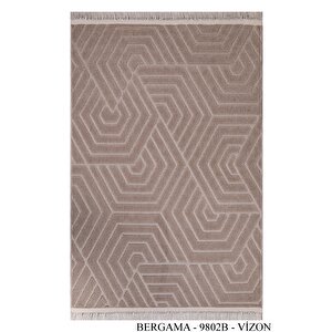 Dekoratif Bergama Serisi Salon Oturma Odası Mutfak Kesme Yolluk Makine Halısı 9802a 200x290 cm