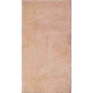 Dekoratif Puffy Peluş Yumuşak Kaymaz Taban Kesme Halı Yolluk Bej 100x200 cm