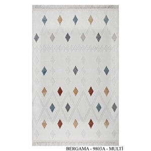 Dekoratif Bergama Serisi Salon Oturma Odası Mutfak Kesme Yolluk Makine Halısı 9803a 80x300 cm