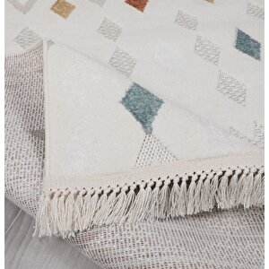 Dekoratif Bergama Serisi Salon Oturma Odası Mutfak Kesme Yolluk Makine Halısı 9803a 160x230 cm