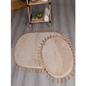 Modern Dekoratif Peluş Puffy Püskül Saçaklı Klozet Takımı 60x100 60x100 cm