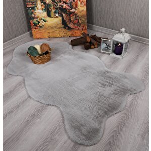 Tavşan Tüyü Dekoratif Ultra Yumuşak Post Peluş Kaymaz Halı 100x150 cm