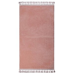 Modern Dekoratif Örgü Saçaklı Puffy Peluş Halı Yolluk 100x200 cm