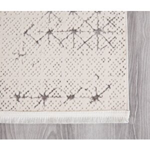 My Evilla Modern Dekoratif Star Seri Krem Gri Dokuma Halı