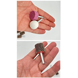 Matkap için zımpara taşı çelik tel fırça mop yaprak zımpara 10lu set zımparalama bileyleme pas temizleme matkap uçları