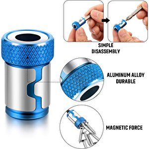 Manyetik mıknatıslama halkası 3 adet Manyetik Vida Tutucu 1/4 ph pz yıldız matkap ucu alçıpan vidalama