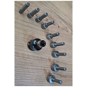 Somun Sökme Sıkma Torklu Makine Için 9 Adet Lokma Seti Ve Bits Adaptör 1/2 Hex altıgen