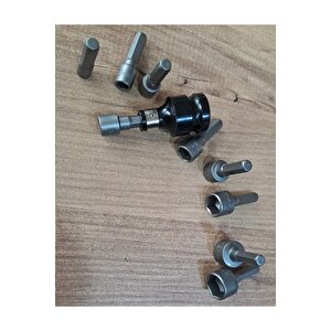 Somun Sökme Sıkma Torklu Makine Için 9 Adet Lokma Seti Ve Bits Adaptör 1/2 Hex altıgen