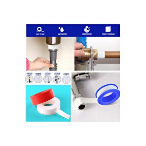 Teflon Sızdırmazlık Bandı Sıhhi Tesisatcı Boru Montaj Bandı Paso Teflonu 100 Adet Ptfe Bant Kendir