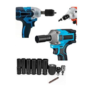 Somun Sökme Sıkma Torklu Makine Için 6lı Lokma Seti Ve Bits Adaptör 1/2 Hex Ağır Hizmet Lokma Bijon