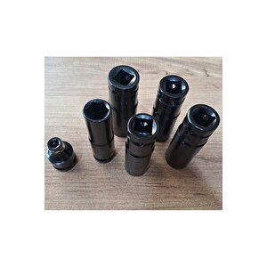 Somun Sökme Sıkma Torklu Makine Için 6lı Lokma Seti Ve Bits Adaptör 1/2 Hex Ağır Hizmet Lokma Bijon