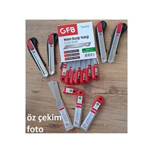 Metal Falçata 4 Adet Ve 100 Adet Falçata Yedek Bıçağı Seti Gfb Maket Bıçağı 0.5mm