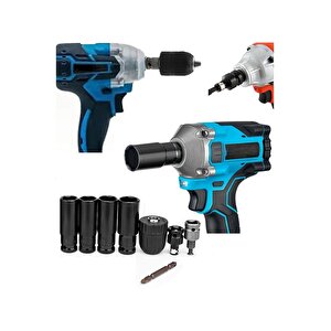 Somun Sökme Sıkma Torklu Makine Için 4lü Lokma Seti Mandren Ve Bits Adaptör 1/2 Bijon