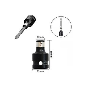 Somun Sökme Sıkma Torklu Makine Için 4lü Lokma Seti Mandren Ve Bits Adaptör 1/2 Bijon