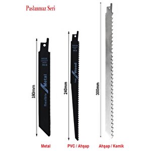Tilki kuyruğu testere seti Metal Ahşap Kemik Kesme 3lü Tilki Kuyruğu bıçakları Paslanmaz seri
