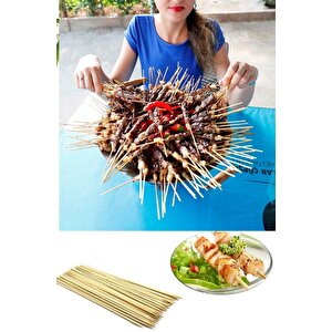 Bambu Çöp Şiş cubuğu 300 Adet mangal gril barbekü ızgara için ahşap bambudan şiş çubuk
