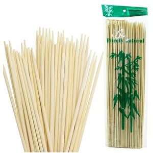 Bambu Çöp Şiş cubuğu 300 Adet mangal gril barbekü ızgara için ahşap bambudan şiş çubuk