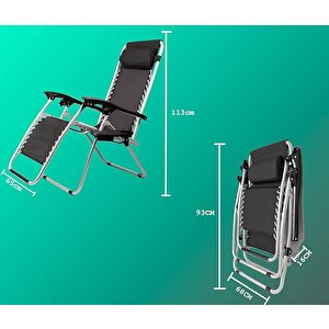 Balkon Plaj Havuz Piknik şezlong ayarlanabilir katlanır Ayarlanabilir Yatar Yastıklı 3 Kademeli Sezlong Sunbed