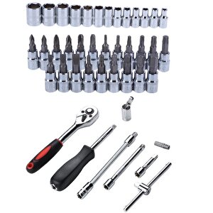 46 Parça Mini Lokma Takımı Otomatik Cırcırlı 1/4" Wrench Set Yüksek Kalite Kombinasyon Alet Seti