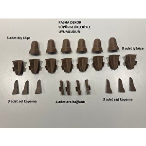 6 Cm Ceviz Süpürgelik Iç Köşe Dış Köşe Aparat