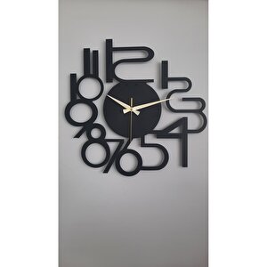 Modern Rakamlı Metal Siyah Duvar Saati - Hediye Saat- Ev / Ofis Saati - 60 X 60 Cm 60x60 cm