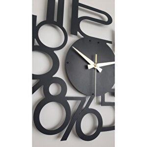 Modern Rakamlı Metal Siyah Duvar Saati - Hediye Saat- Ev / Ofis Saati - 60 X 60 Cm 60x60 cm