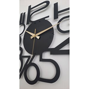 Modern Rakamlı Metal Siyah Duvar Saati - Hediye Saat- Ev / Ofis Saati - 60 X 60 Cm