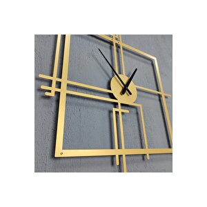 Kare Querencia Metal Gold / Altın Duvar Saati - Ev / Ofis Saati - Hediye Saat - 70 X 70 Cm