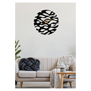 Waves / Dalgalar Metal Siyah Duvar Saati - Ev / Ofis Saati - Hediye Saat - 60 X 60 Cm 60x60 cm