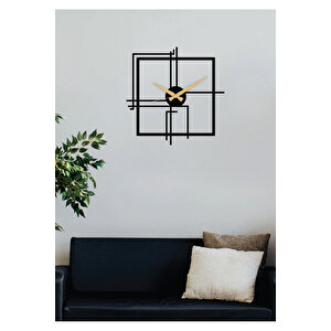 Kare Querencia Metal Siyah Duvar Saati - Ev / Ofis Saati - Hediye Saat 80 X 80 Cm