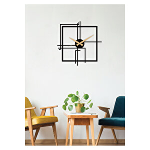 Kare Querencia Metal Siyah Duvar Saati - Ev / Ofis Saati - Hediye Saat - 60 X 60 Cm 60x60 cm