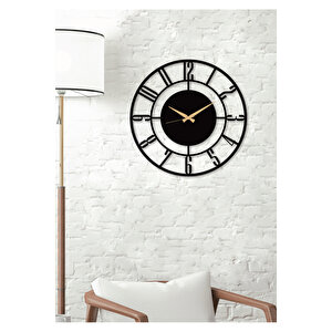 Daktilo Rakamlı Metal Siyah Duvar Saati - Ev / Ofis Saati - Hediye Saat - 70 X 70 Cm 70x70 cm