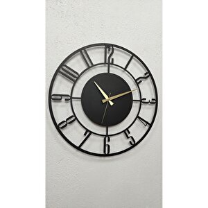 Daktilo Rakamlı Metal Siyah Duvar Saati - Ev / Ofis Saati - Hediye Saat - 70 X 70 Cm
