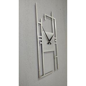 Carisma Metal Silver/gümüş Dikdörtgen Duvar Saati - Ev/ofis Saati - Hediye Saat-70 X 30 Cm 70x30 cm