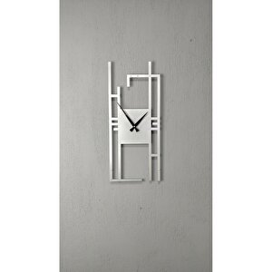Carisma Metal Silver/gümüş Dikdörtgen Duvar Saati - Ev/ofis Saati - Hediye Saat-70 X 30 Cm