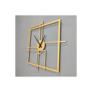 Kare Querencia Metal Gold / Altın Duvar Saati - Ev / Ofis Saati - Hediye Saat 100 X 100 Cm 100x100 cm